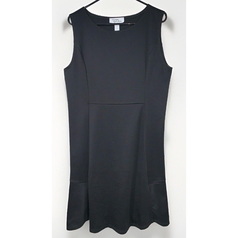 Hanes Signature Sporty‎ Sleeveless Dress Women's L Casual Little Black Dress